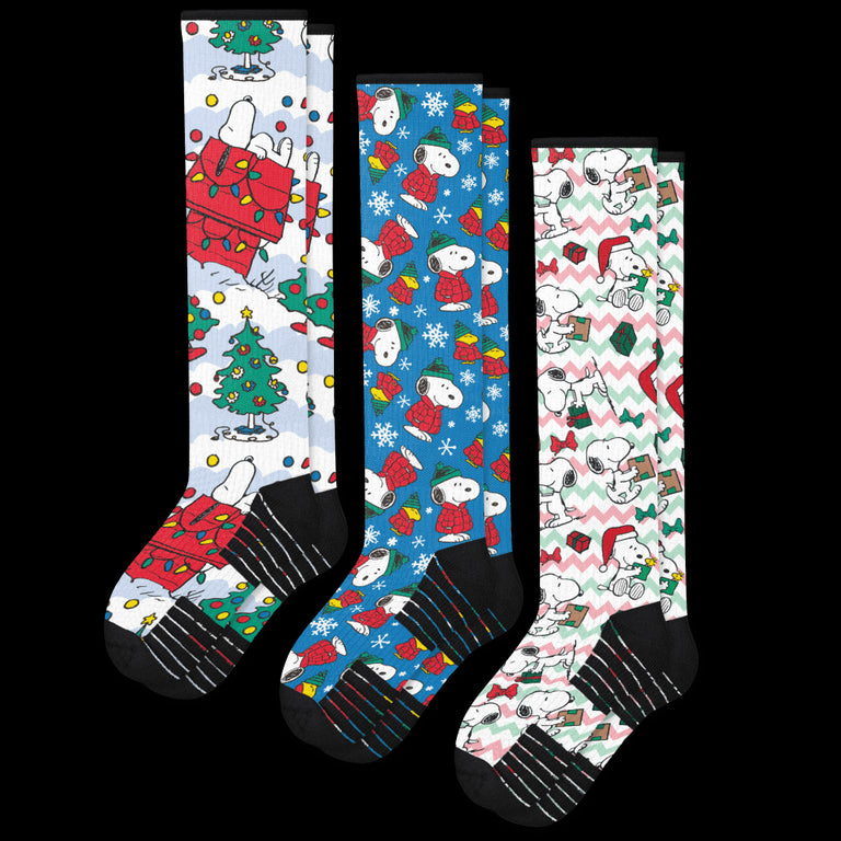 Bundle Up Compression Diabetic Socks Bundle 3-Pack Peanuts Winter Collection