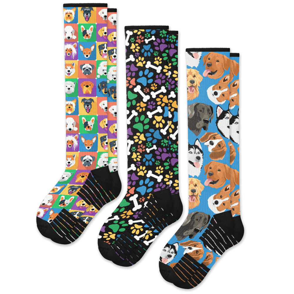 Bark Compression Socks 3-Pack Bundle From Viasox Flat View
