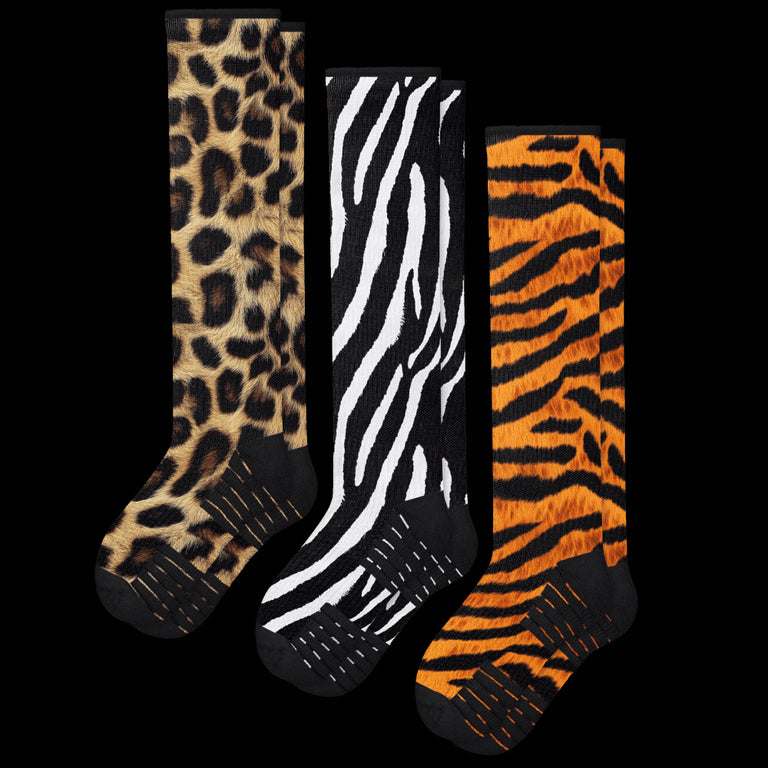 Animal Print Compression Socks 3-Pack Bundle