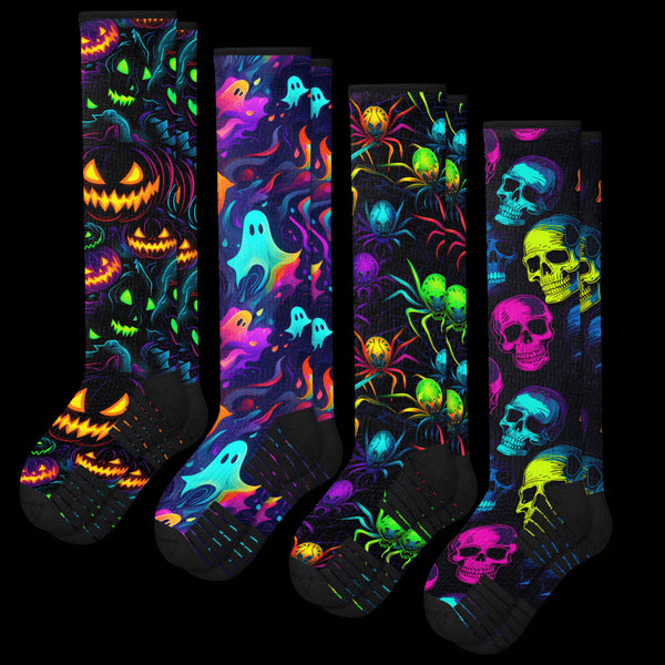 4-Pack Compression Socks Spooky Halloween Bundle - Viasox