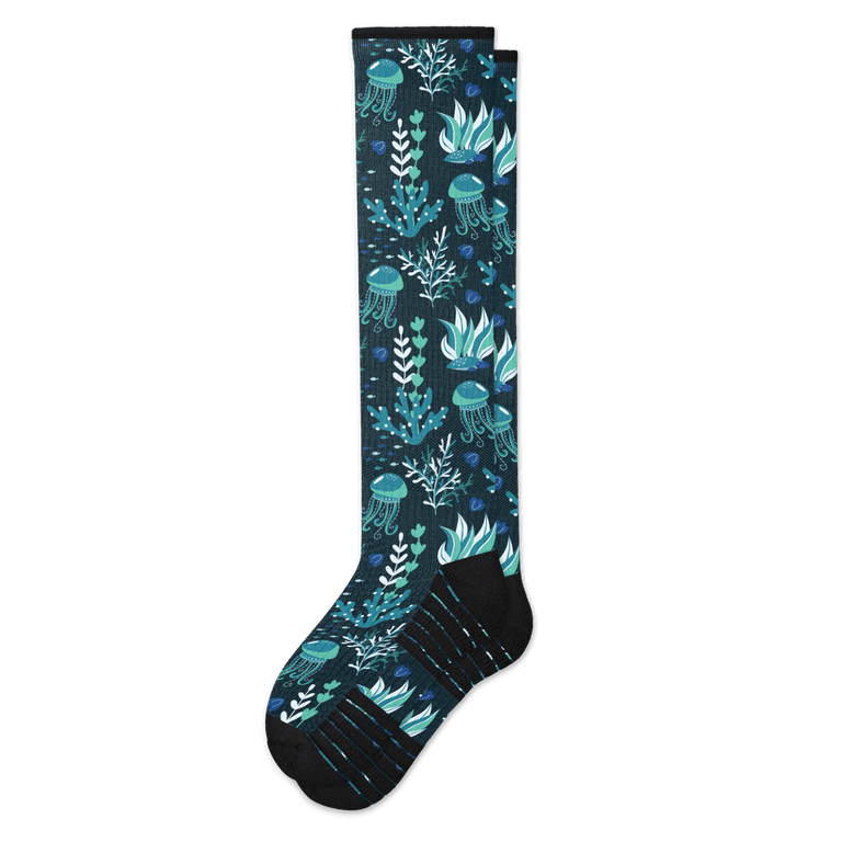 Viasox Jellyfish Blues Compression Socks Flat View