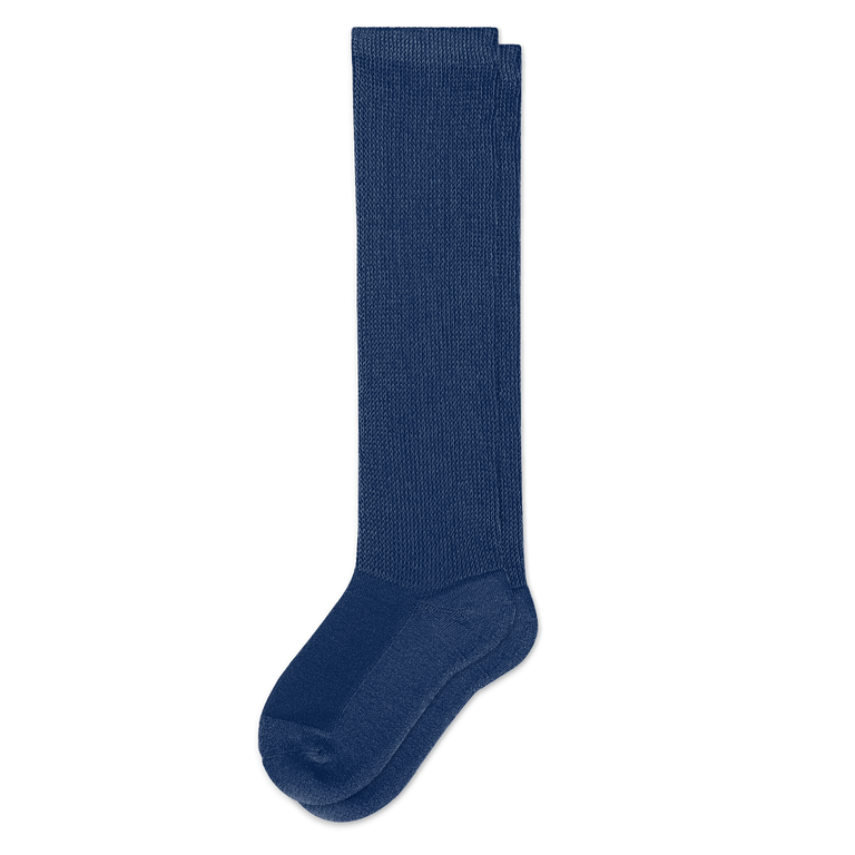 Viasox Navy Blue EasyStretch™ Socks Flat View