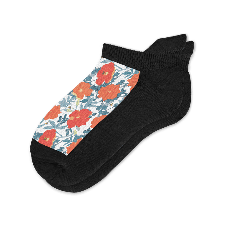 Fall Poppies Ankle Socks