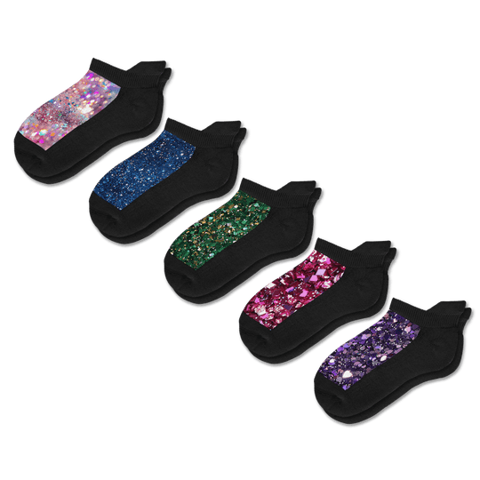 Glitter Ankle Socks 5-Pack Bundle