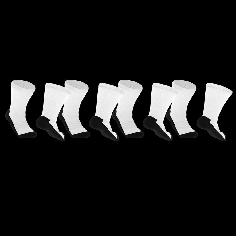 White With Black Bottoms Non-Binding Diabetic Thin Socks 4-Pack