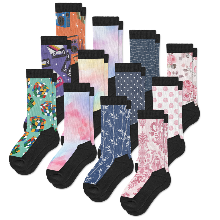 All New Patterns EasyStretch™ Socks Bundle 12-Pack