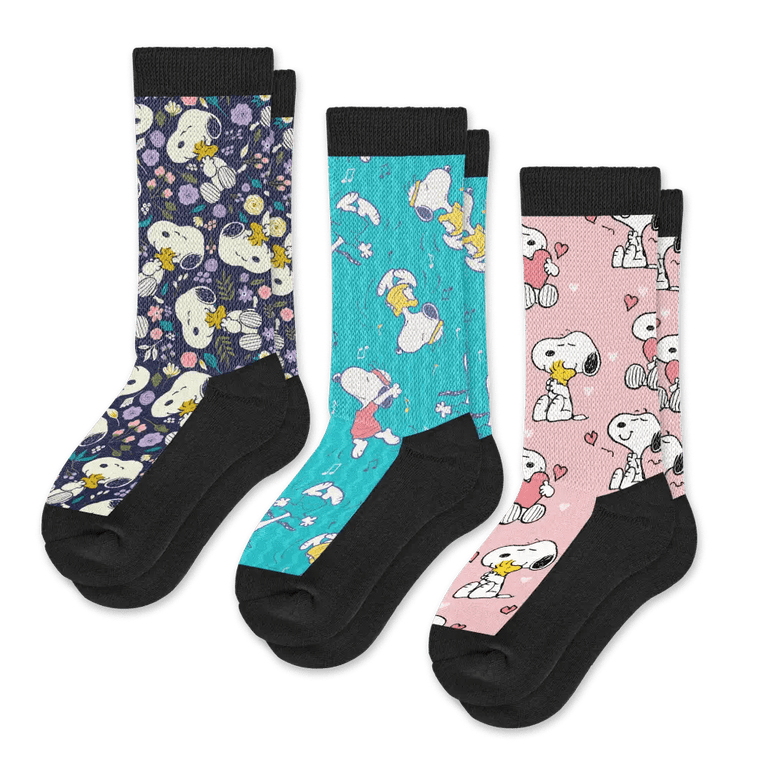 Live Laugh Snoopy EasyStretch™ Socks Bundle 3-Pack