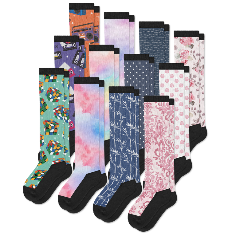 All New Patterns EasyStretch™ Socks Bundle 12-Pack