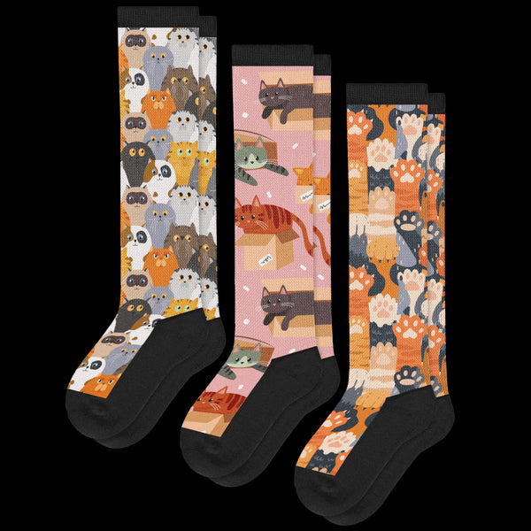 Cat Lovers EasyStretch™ Socks 3-Pack Bundle