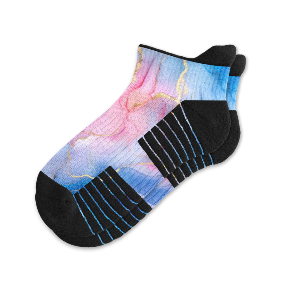 Viasox Pastel Marble Ankle Compression Socks front view