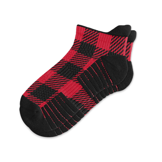 Red Plaid Ankle Compression Socks