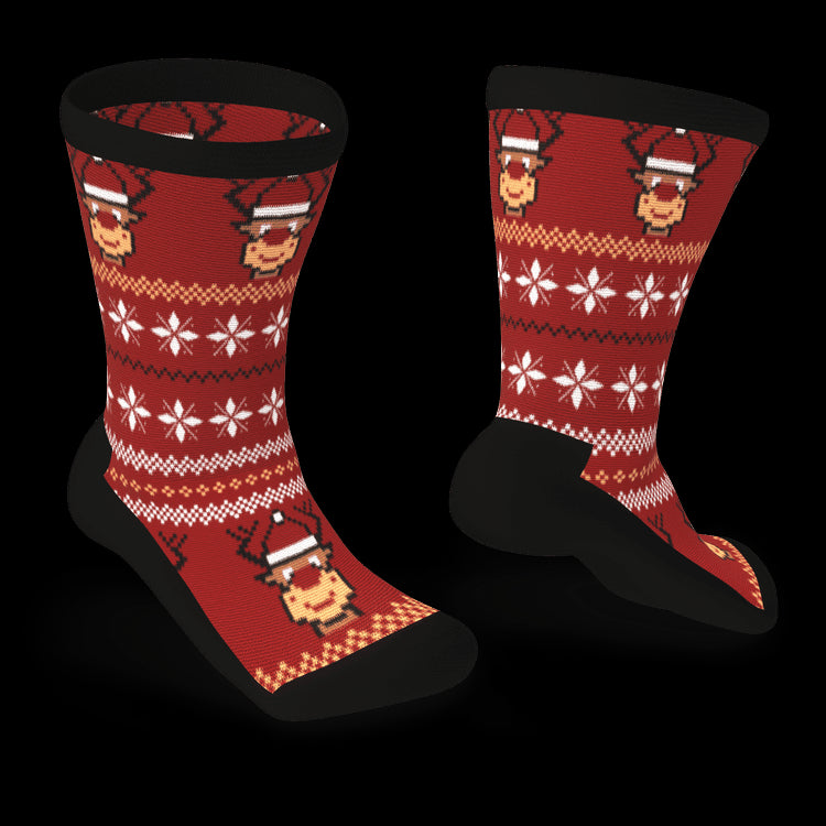 Red Rudolph Non-Binding Diabetic Socks