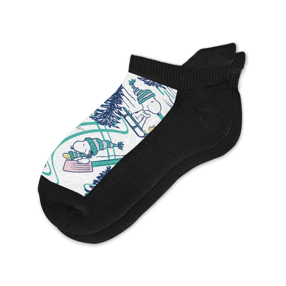 Bobsled Beagle Ankle  Socks Black Side View