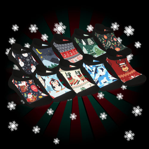 Santa's Stocking Diabetic Ankle Socks Bundle 10-Pack