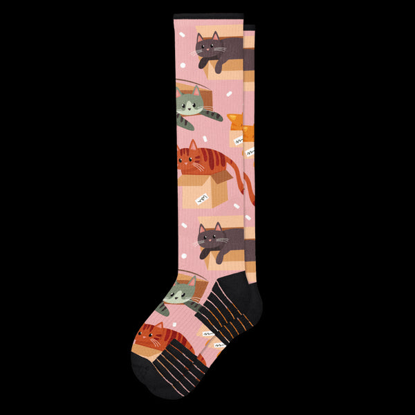 Cats in Boxes Compression Socks