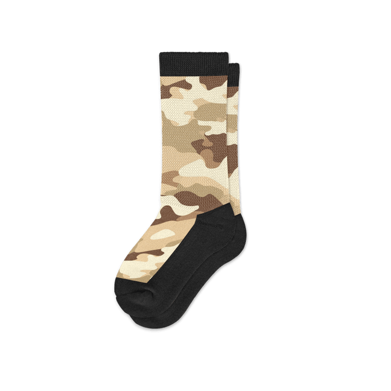 Viasox Desert Camo EasyStretch™ Socks Crew Cut Flat View