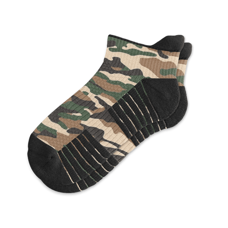 Army Camo Ankle Compression Socks From Viasox Flat View