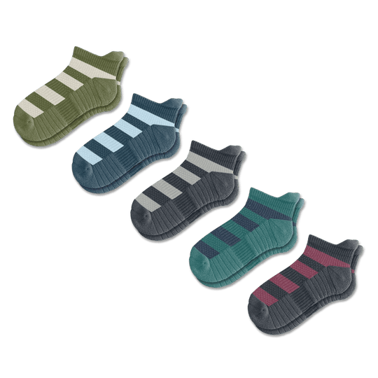 Striped Ankle Compression Socks 5-Pack Bundle
