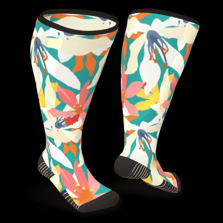 Flower compression socks