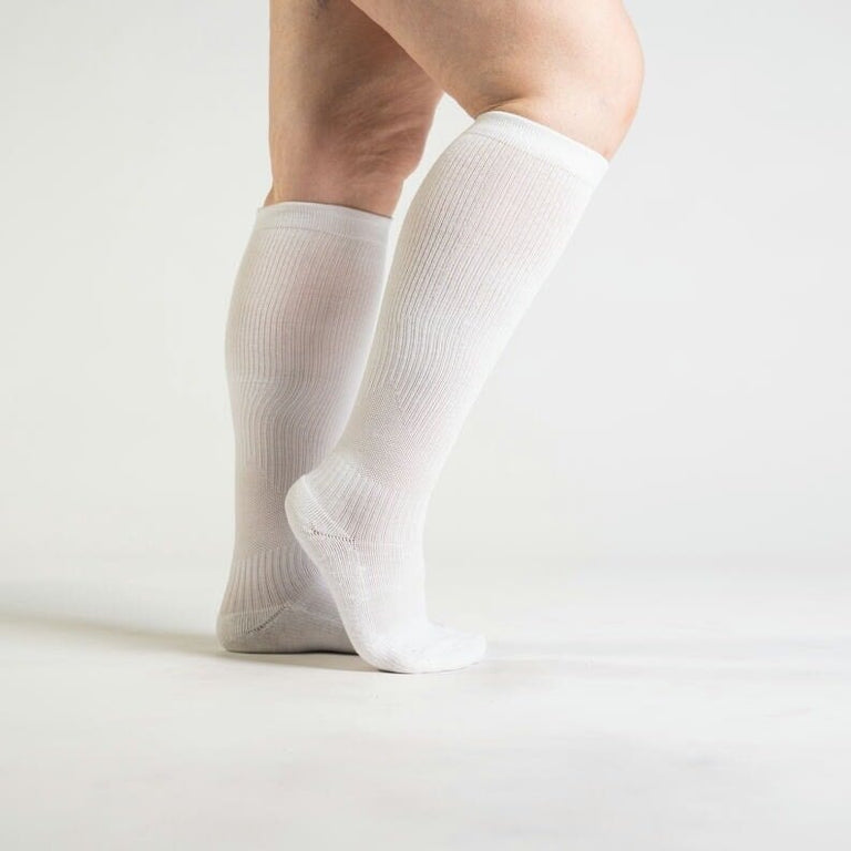 White compression socks