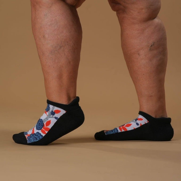 Blue Bloom Ankle Socks
