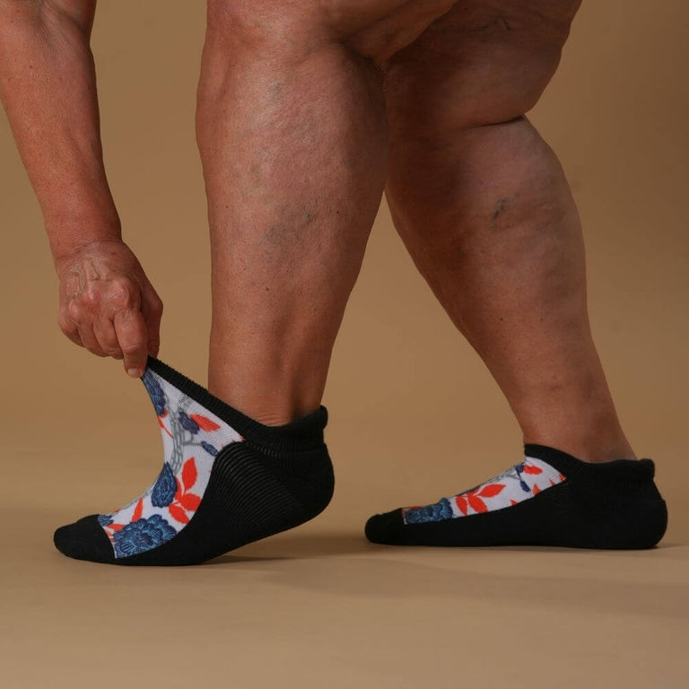 Blue Bloom Ankle Socks