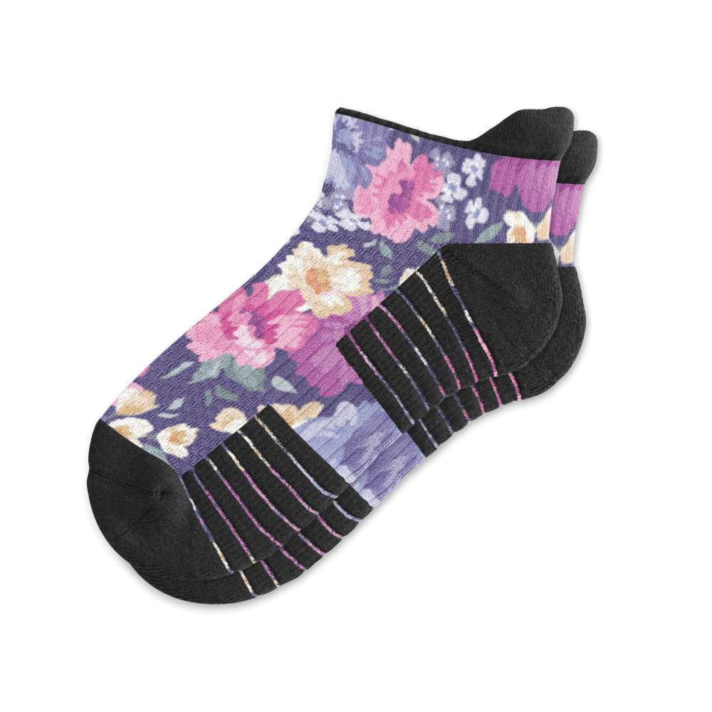 Floral ankle compression socks