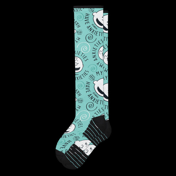 my anxieties have anxieties charlie brown compression socks