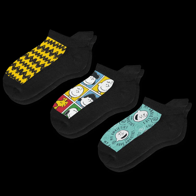 Charlie brown friends 3-pack ankle socks